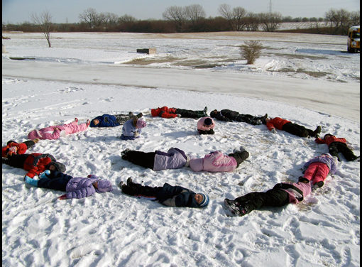 Snow smileys warm the heart